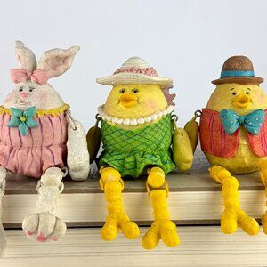 Easter Bunny & Chicks Shelf Sitter Figurine Trio WMG 2004